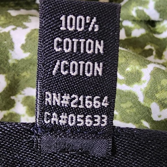 Nearly New Foxcroft size 14 petite Green and White Cotton Animal Print Blouse - Picture 10 of 16